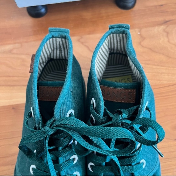 BANGS Green Canvas High Top Sneakers Shoes Women Size 6 Men’s Size 4.5 - Picture 5 of 8